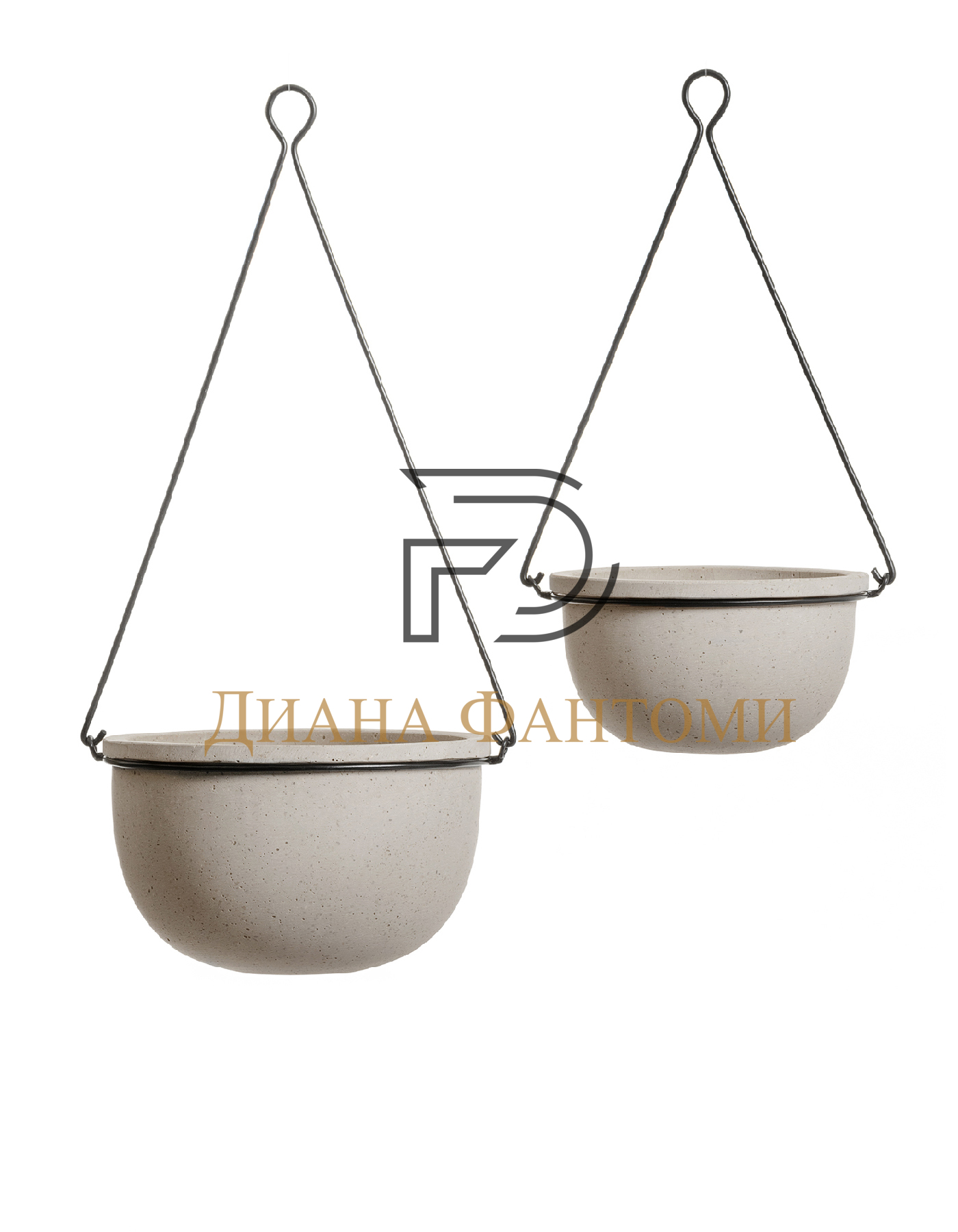 Кашпо - Beton - Полусфера подвесная