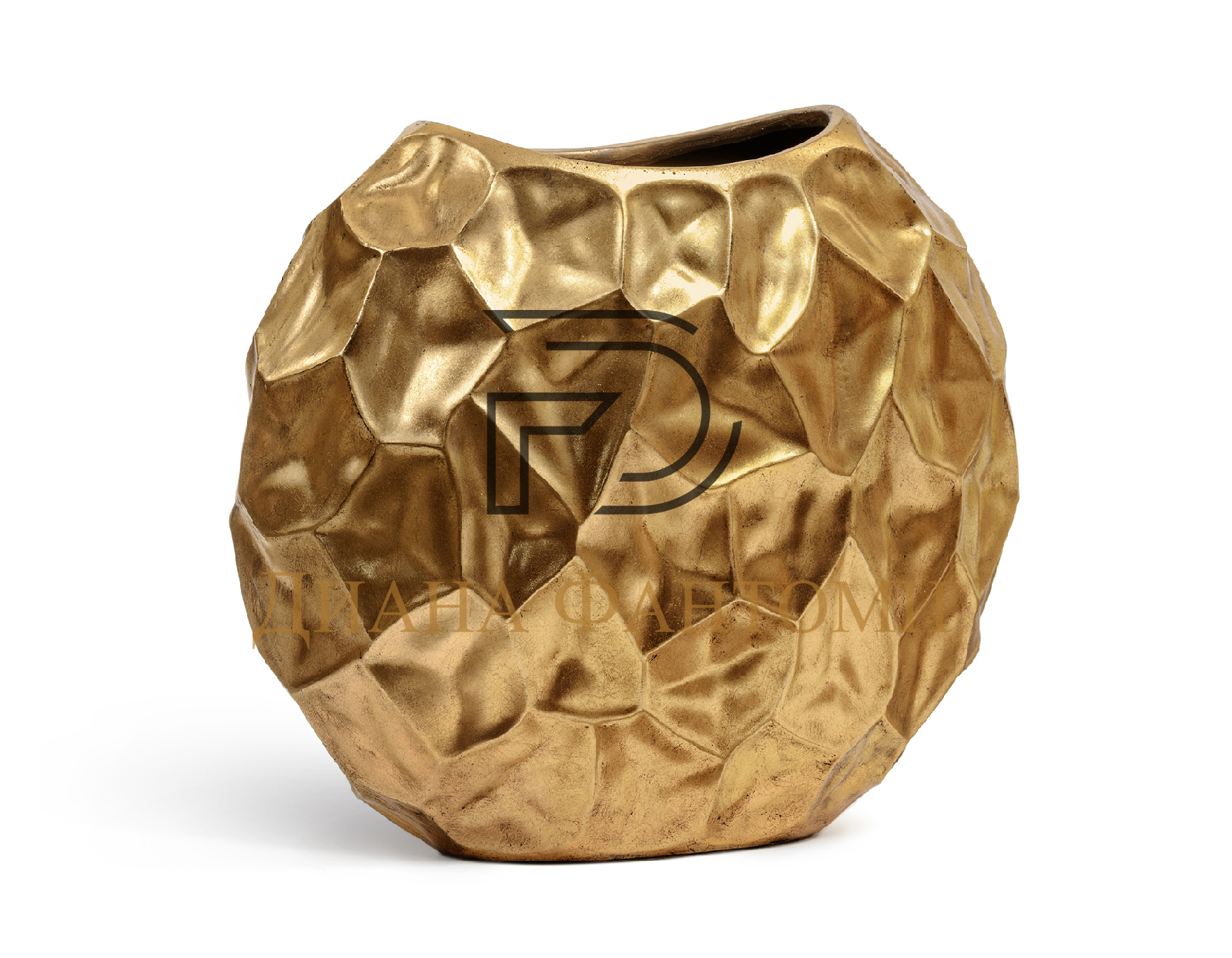 Кашпо- Metal - Плоская сфера Design Crumple