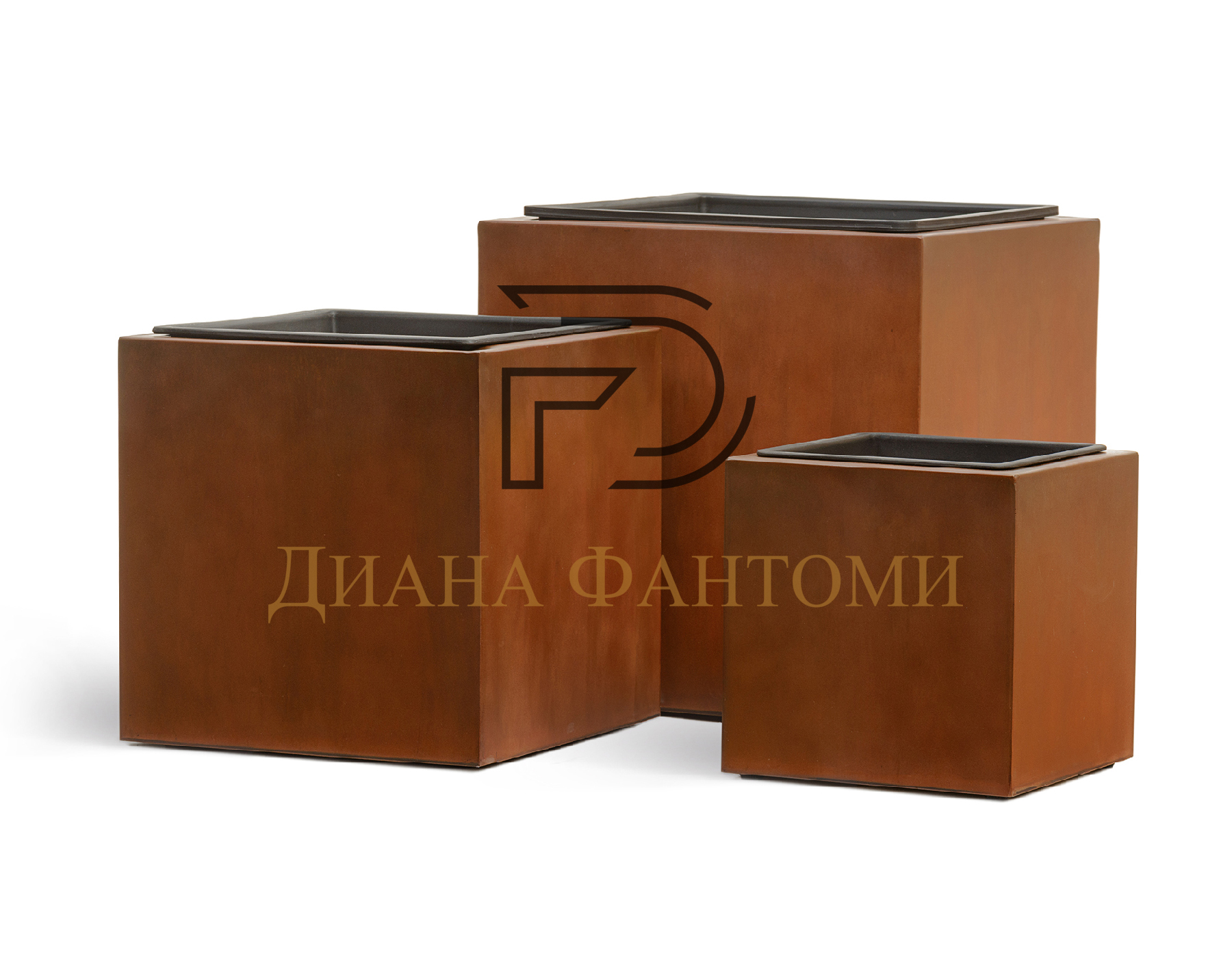 Кашпо - Corten Steel - Куб