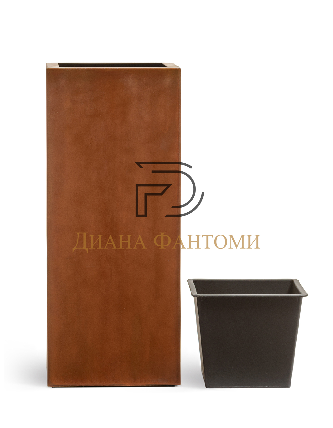 Кашпо - Corten Steel - Высокий куб — изображение 6