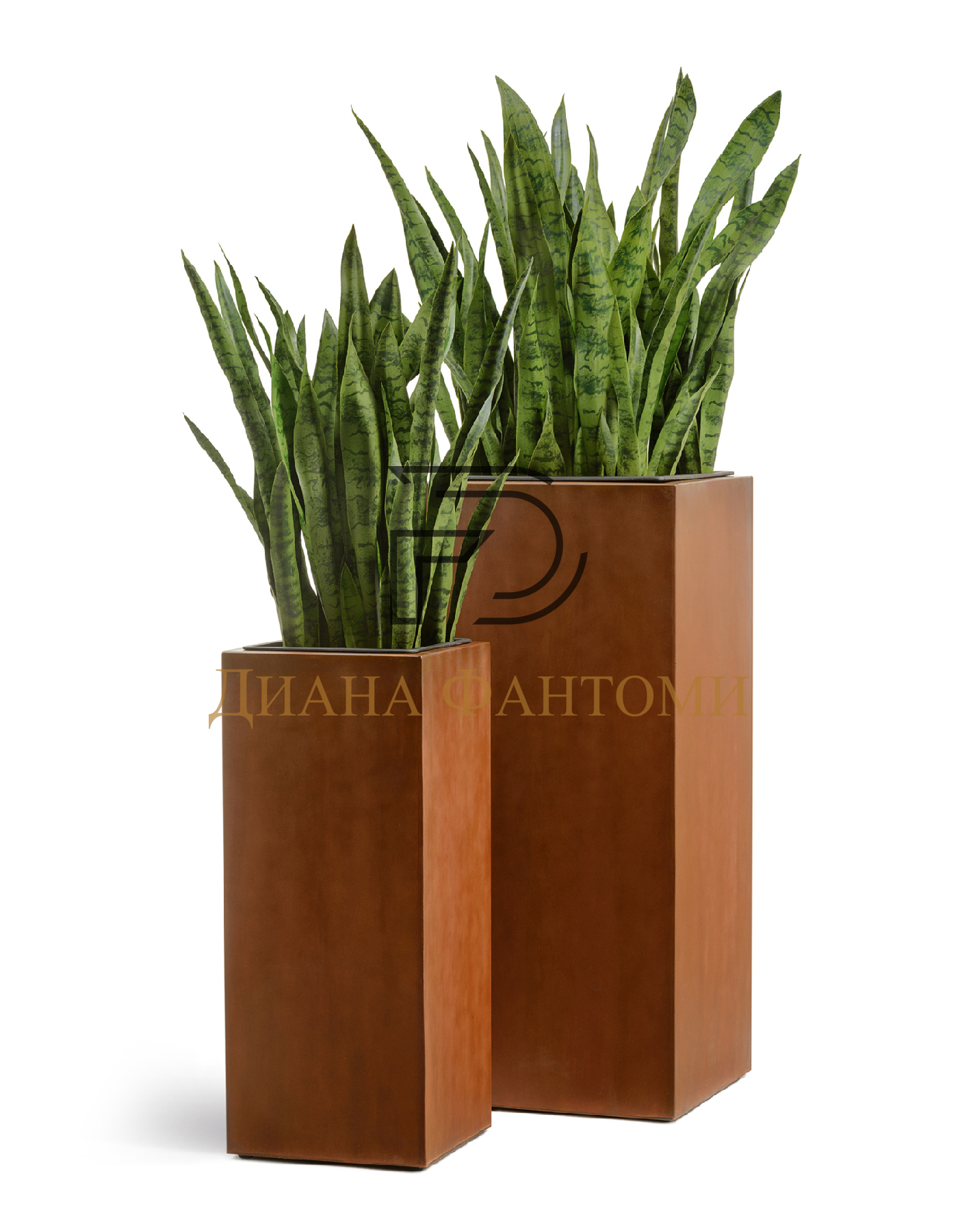 Кашпо - Corten Steel - Высокий куб — изображение 3