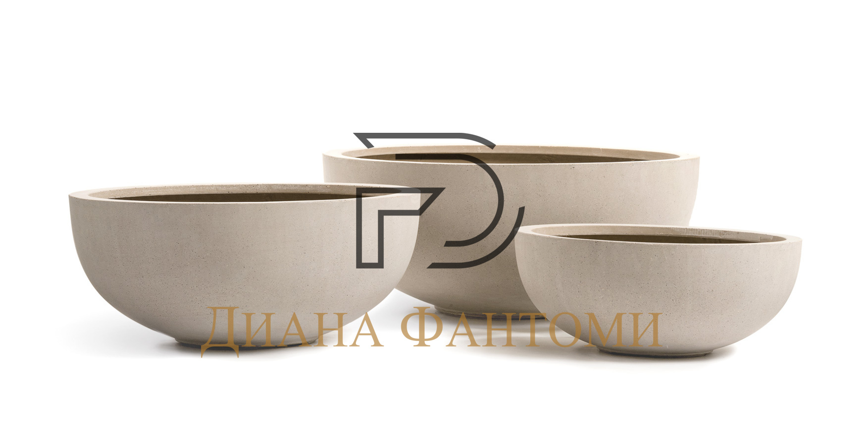 Кашпо - Beton - Низкая чаша