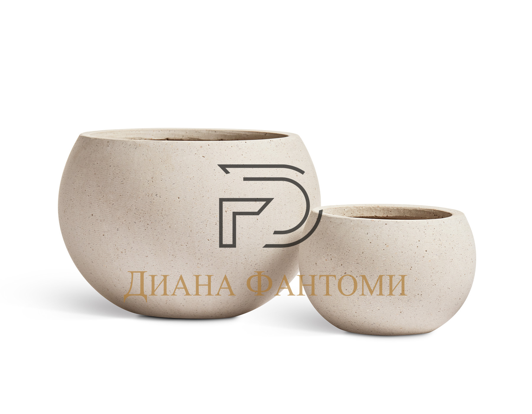 Кашпо - Beton - Полусфера