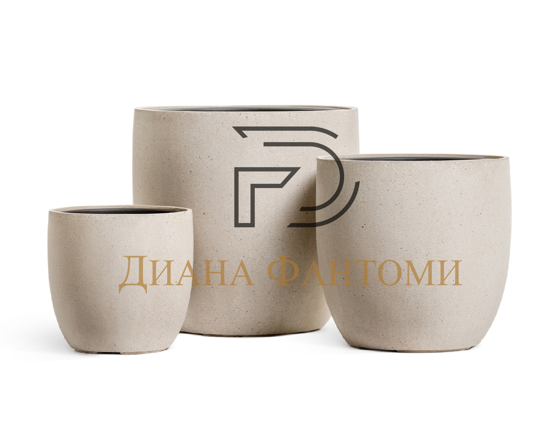 Кашпо - Beton - Округлый конус