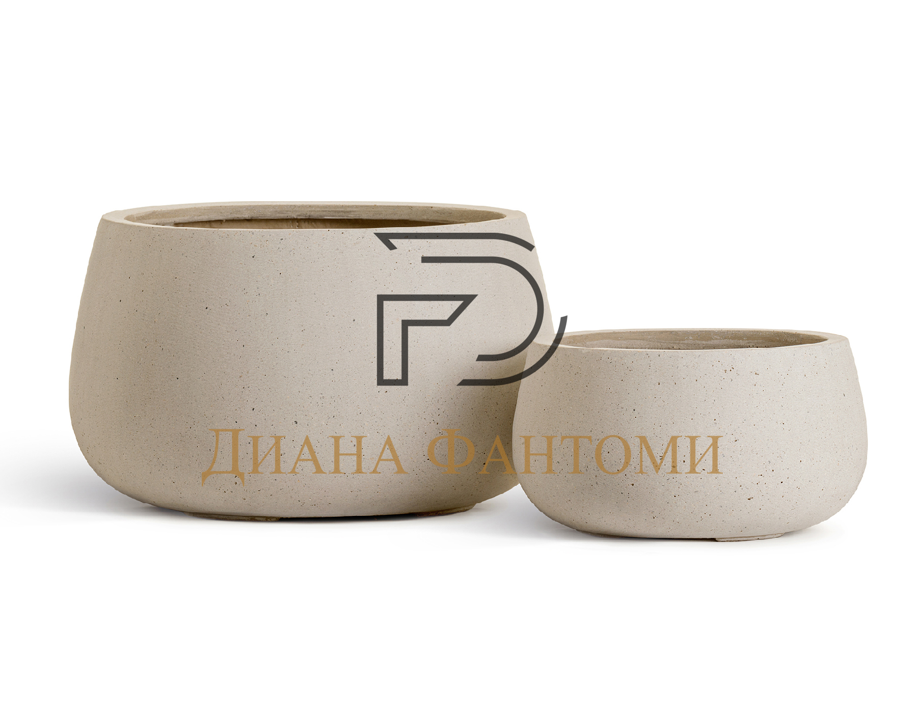 Кашпо - Beton - Низкая чаша