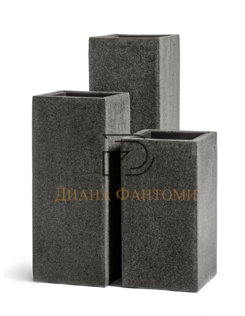 Кашпо - Stone - Высокий куб