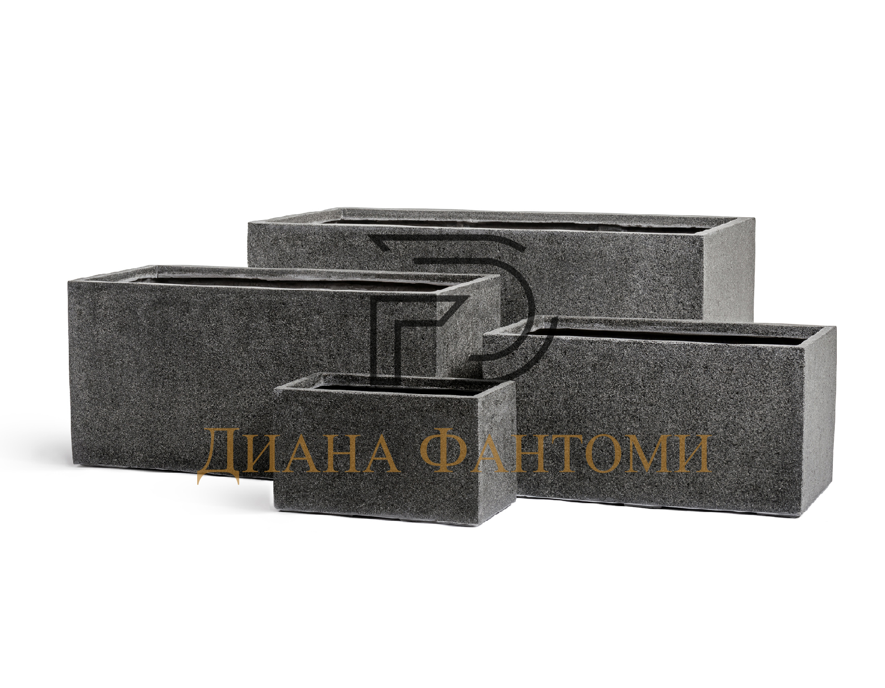 Кашпо - Stone - Низкий прямоугольник